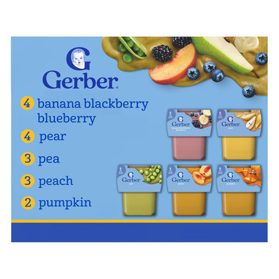 Gerber Stage 2 Baby Food Farmers Market Puree Variety Pack Fruit Veggie 32 Tubs