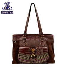 ETRO Tote Bag Paisley Pattern Leather Embossi...