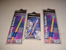 3- QUEST FLYING MODEL ROCKET KITS, AMERICA #1020 + 2-TOTALLY TUBULAR # 1012  NEW