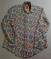 Robert Graham 2016 Men s Button Up Long Sleeve Flip Cuff Confetti Shirt / Size L