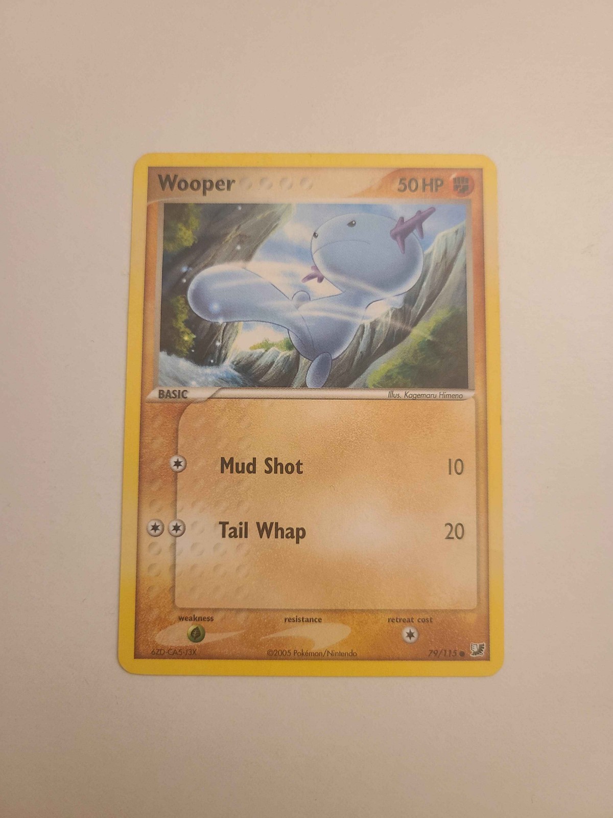 Pokemon TGC 2005 Unseen Forces Wooper 79/115 Regular Common card in Near Mint