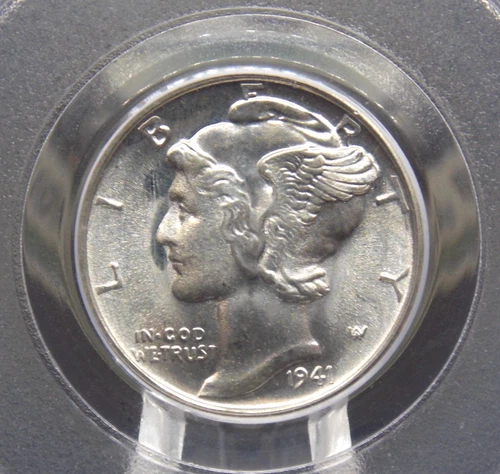 1941 "S" Mercury SILVER Dime 10c PCGS MS66 FB #468 *FULL BANDS* Gem BU ECC&C Inc