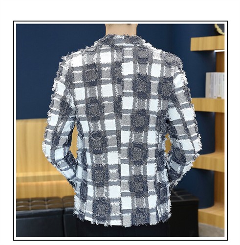 Men Formal Work Blazer Jacket Business Casual Button Slim Fit Suit Coat Tops - Picture 4 of 14