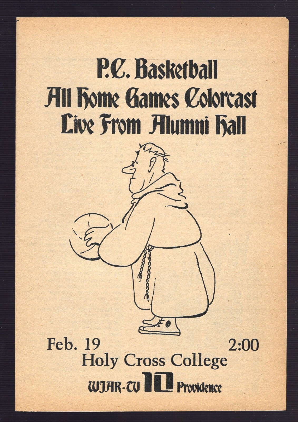 1972 TV AD PROVIDENCE FRIARS BASKETBALL ALUMNI HALL vs HOLY CROSS COLLEGE eBay