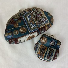 Italian Clutch and Change Fabric Purse Snap Closure Set Of 2