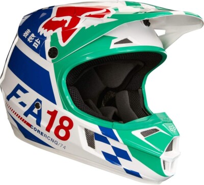 NEW Fox Racing Sayak Youth V1 OffRoad MotorcycleHelmets-Green