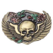 Men's Belt Buckle in Skull Pirates for Cowboy Motorcyclist SK-19-G 