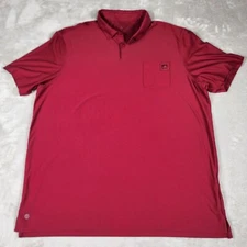 Adidas Polo Shirt Mens XL Red Pocket Stretch Golf Athletic Athleisure Casual