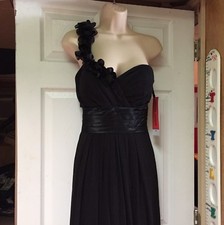 Bill Levkoff Women’s Black One-Shoulder Formal Gown Long