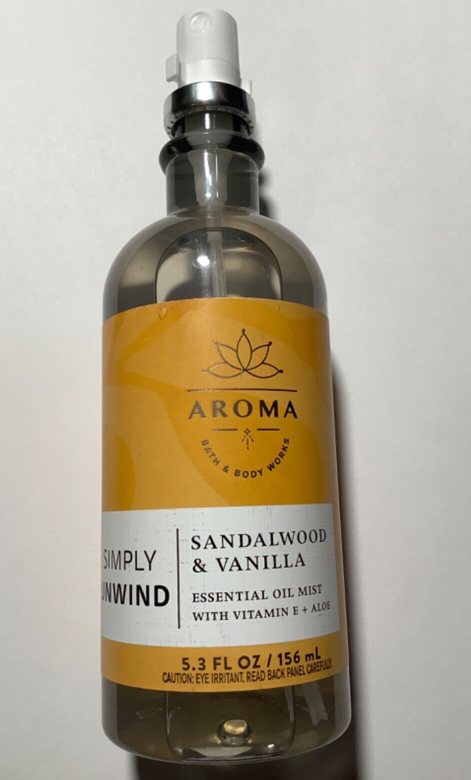 Bath & Body Aroma Simply Unwind SANDALWOOD & VANILLA Essential Oil Mist 5.3 New eBay