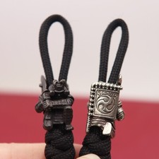 Pure Brass Broadsword Samurai EDC Knife Bead Lanyard Pendant Woven Paracord DIY