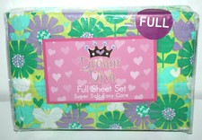 DREAM DIVA FULL BED SHEET GREEN FLORAL MICROFIBER FOUR PIECE SET BEDSHEET