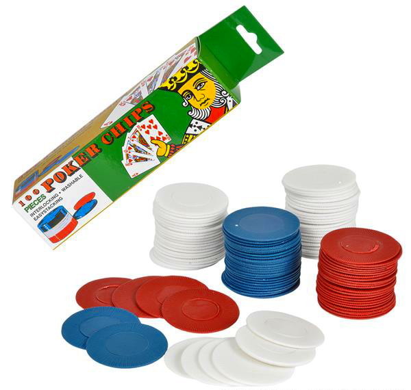 600 POKER CHIPS RED WHITE BLUE PLASTIC STACKING WASHABLE