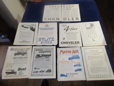 Vtg Original 1921 & 1927 Car Ad Lot of 9 Elcar Kissel Stewart Erskine +++ Q261