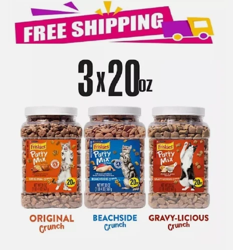 Friskies Party Mix Party Variety Pack, Cat Treats, 60 oz.