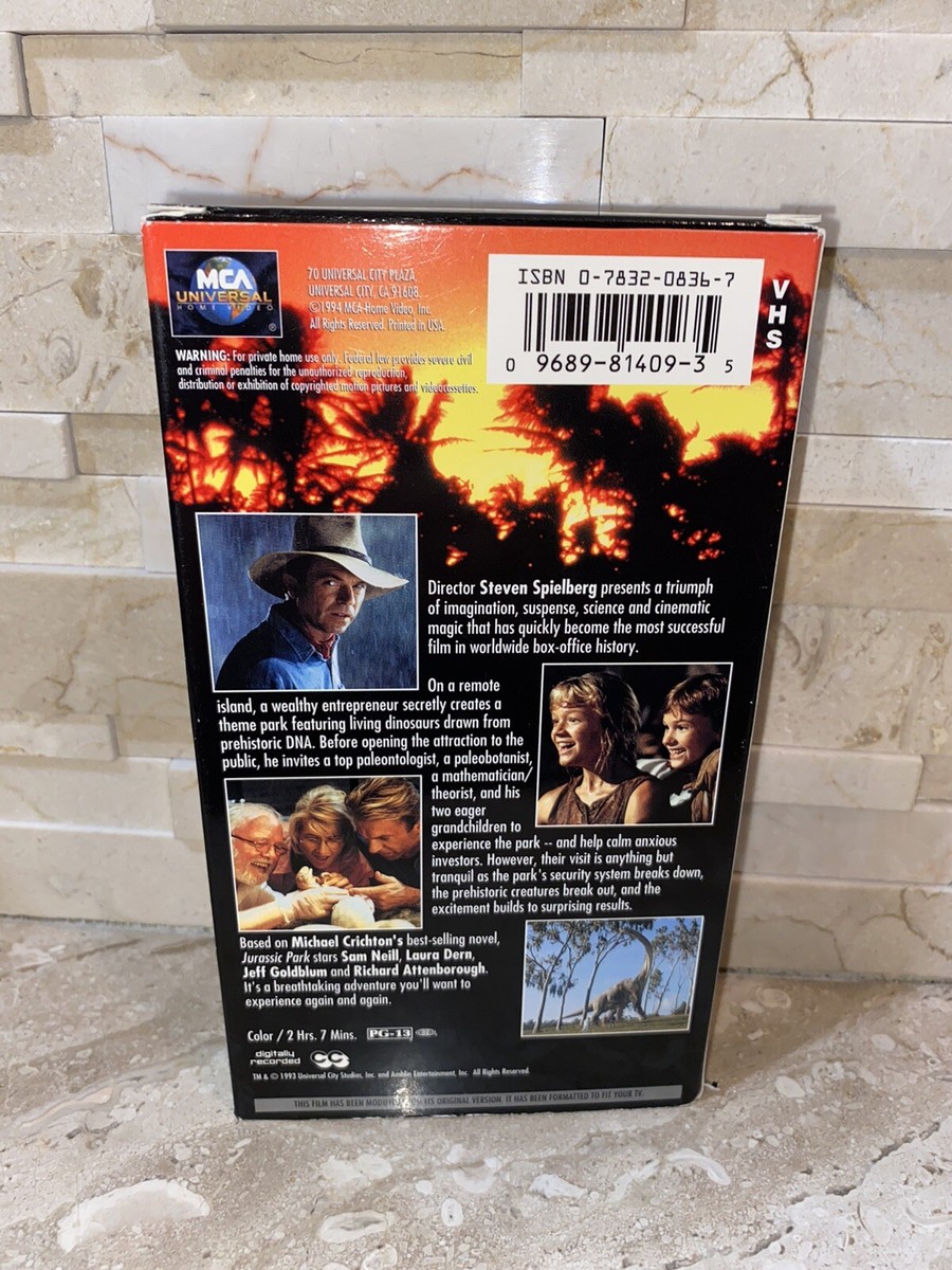 JURASSIC PARK VHS TAPE | eBay