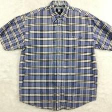 Twenty X Wrangler Mens Shirt Button Up Blue Plaid Short Sleeve Western XL
