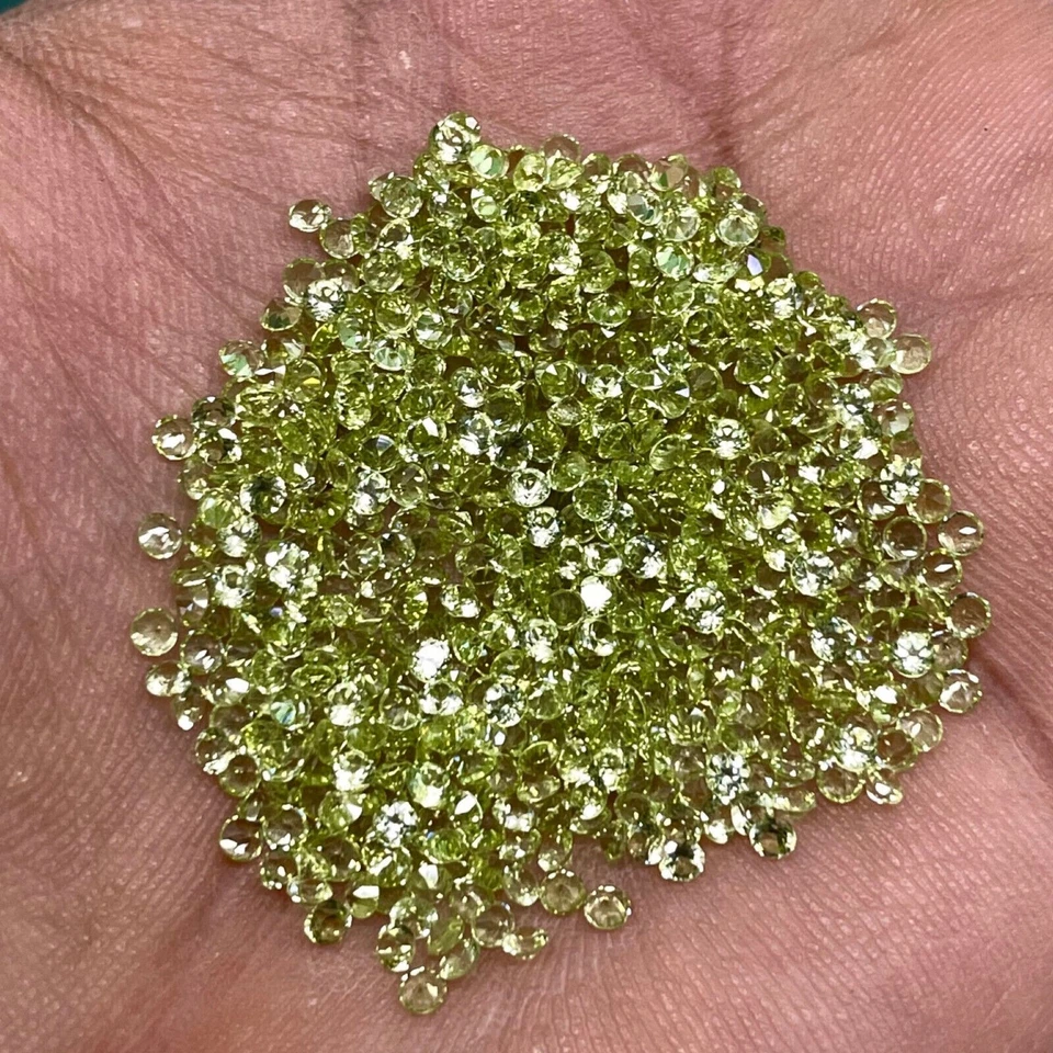 VVS 100 Stück Natürlich Peridot 2.5mm Rund Schliff Kalibriert Lose Edelsteine - Bild 4 von 4