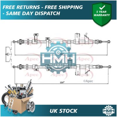Fits Ford Transit Connect 1.0 1.5 dCi 1.6 Hand Brake Cable Rear Poppy #2