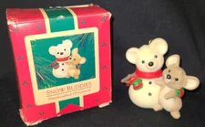 Hallmark 1986 Ornament Snow Buddies Mouse and Snow Bear