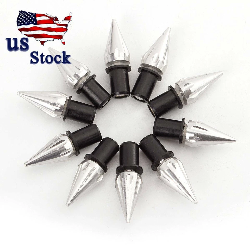 Silver Windscreen Windshield Motorcycle Spike Bolt Kit Wind Screen Bolts Screws - Image 2 of 4