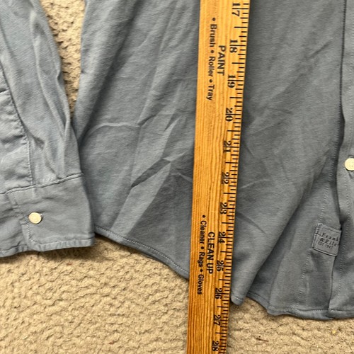 Frank & Eileen Barry camicia donna L blu polvere maglia bottoni minimal - Foto 5 di 12