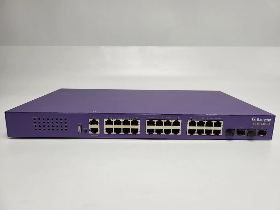 Extreme Networks X435-24P-4S Gigabit Switch 24-Ports, 4-Port SFP, PoE (No Ears) - Image 4 of 4