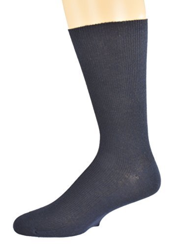 Sierra Socks Diabetic Cotton True Rib Dress Casual Men Crew Smooth Toe Socks - Picture 15 of 15