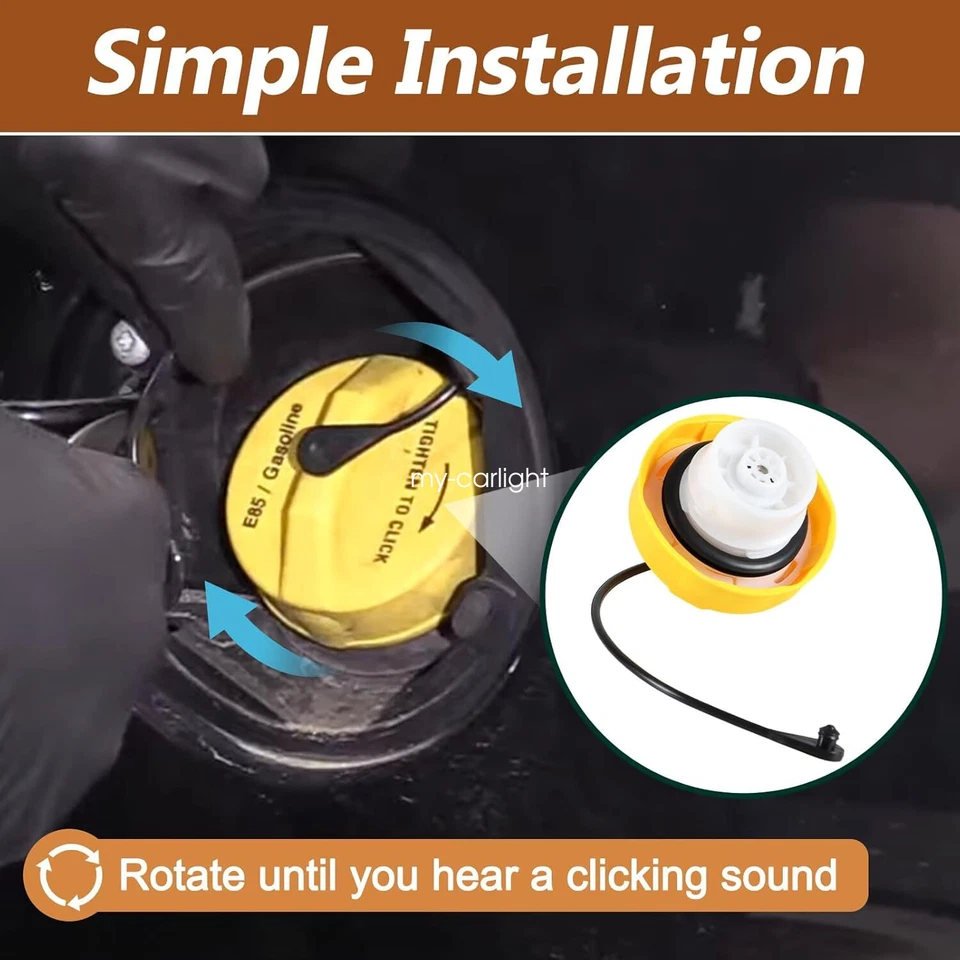 Yellow Gas Fuel Cap #52030380AB For 2009 2010 2011-2020 DODGE JOURNEY WITH E-85 - Image 2 of 4