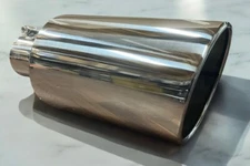 DODGE 4" INLET x 7" OUTLET x 18" LONG POLISHED STAINLESS EXHAUST TIP