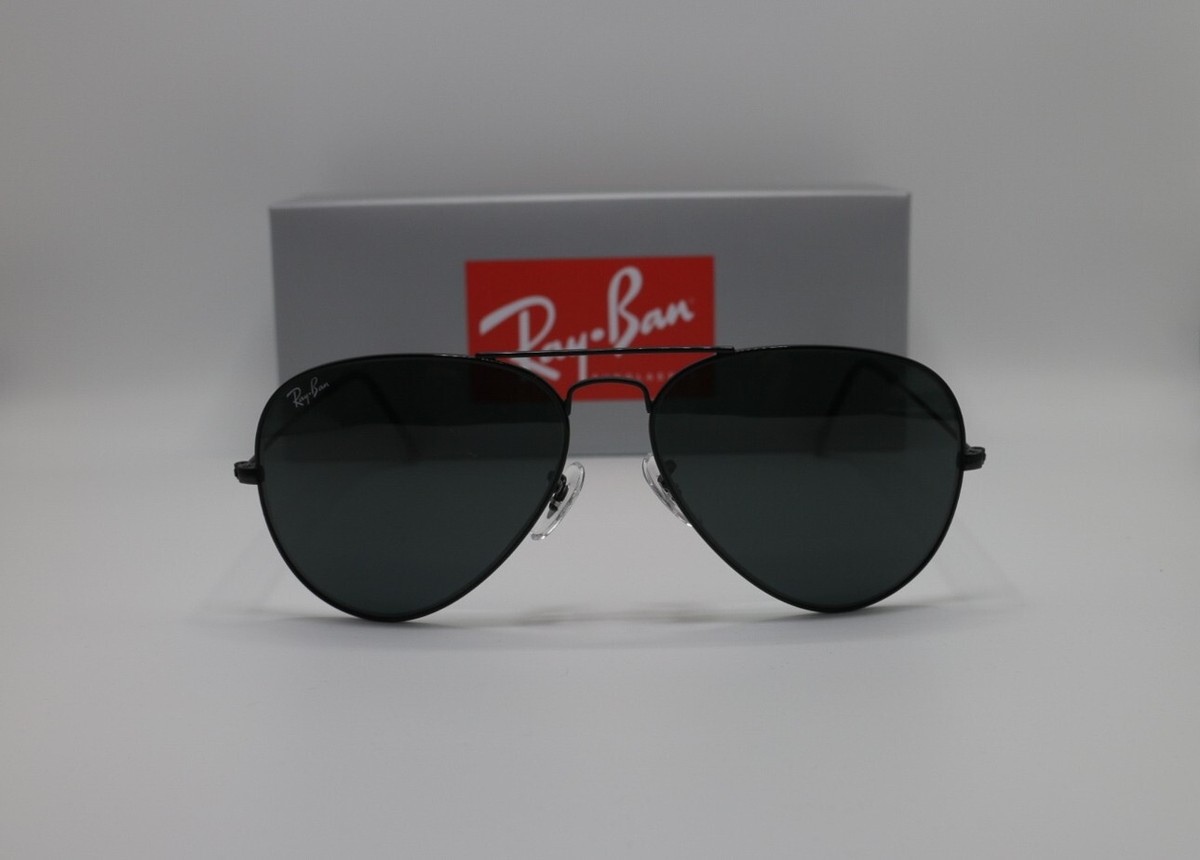 LIKE NEW Ray-Ban Aviator Black Lenses RB3025 Men / Women Sunglasses Ray-Ban RB3025 Aviator Large Metal 62-14-135 Black  main image 2