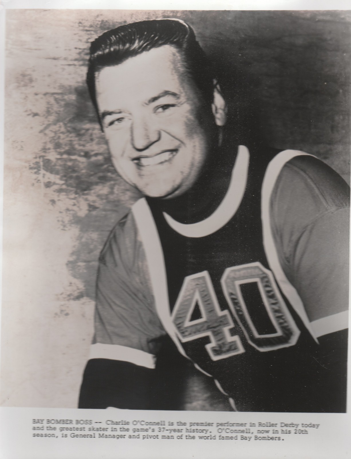 ROLLER DERBY GREAT BAY BOMBER BOSS CHARLIE O'CONNELL VINTAGE PHOTO eBay