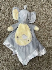 Douglas Elephant Baby Lovey Security Blanket Gray Yellow Bird Bib Cuddle Toy
