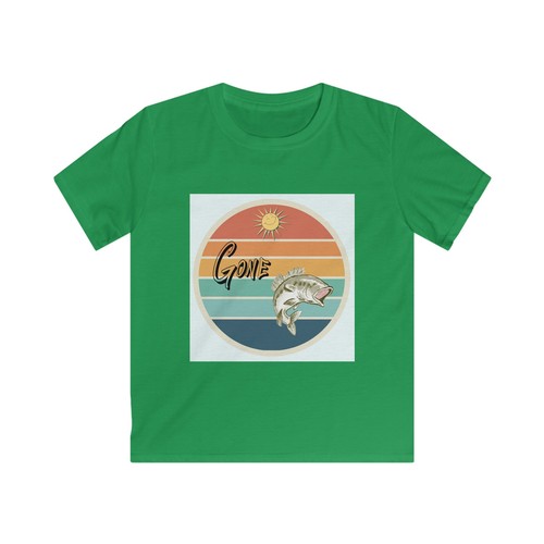 Gone fishing-Kids Softstyle Tee - Picture 12 of 19