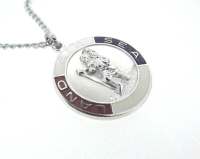 Charm Hayward Sterling silver US MARINES SAINT CHRISTOPHER  on 24'' curb chain