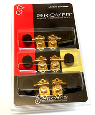 Grover Gold/Ebony Sta-Tite 18:1 Vintage Open Gear Guitar Tuners V97-18GAE