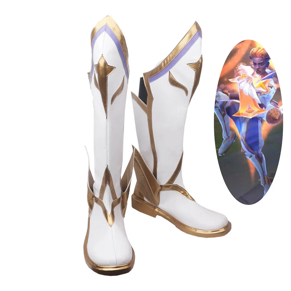 LOL League of Legends Ekko Shoes Cosplay Men White Boots