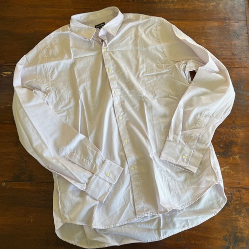 New STEVEN ALAN Reverse Seam Cacao Stripe Long Sleeve Button Up Shirt XL