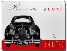 JAGUAR 3,4 LITER BLECHSCHILD. 12" x 16" KLASSIKER JAGUAR AUTOS.