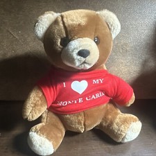 Vintage I Love Monte Carlo Stuffed Teddy Bear Plush Steven Smith 9" w/tag