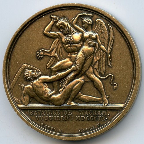 FRANCE 1809 NAPOLEON BATTLE OF WAGRAM BRONZE MODERN RESTRIKE MEDAL 41MM 48G - Picture 3 of 4