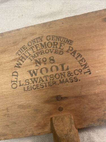 Antique Sheep Wool Carding Paddle Brush Old Whittemore No 8 - Picture 2 of 3