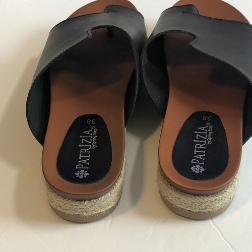 Patrizia By Spring Step Women Toeloop Espadrilles Sandals Size 7.5 -8 Black - Picture 4 of 8