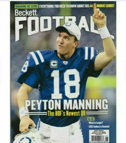 New August 2021 Beckett Football Card Price Guide Magazine With Peyton Manning - Afbeelding 1 van 1