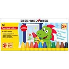 EBERHARD FARBER Wachsmalkreide f&uuml;r Fenster 12 Farben im Etui