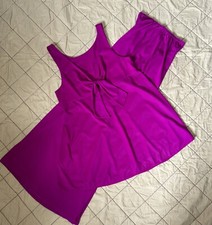 Vintage 70s Pajamas Lounge Set Wide Leg Fuchsia Palazzo Retro GoGo Groovy Sz 36