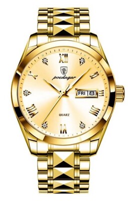 Men Watches Top Brand Luxury Fashion Waterproof Wristwatch Gold color