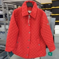 Anne Klein Women's Red Quilted Jacket Size XXL