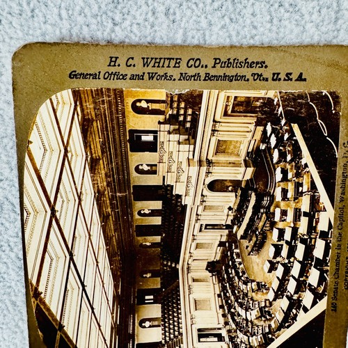Senate Chamber in The Capitol Building Washington DC USA 1901 Stereoview Card - Picture 3 of 6