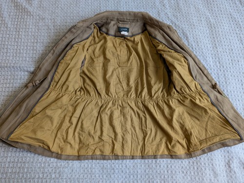 Chaqueta J Crew Mujer 4 Marrón Utilidad Cremallera Completa Cuello Bolsillos Lona Rayón - Imagen 6 de 13